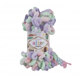 ALIZE PUFFY COLOR 5938 лаванда/мята/розовый